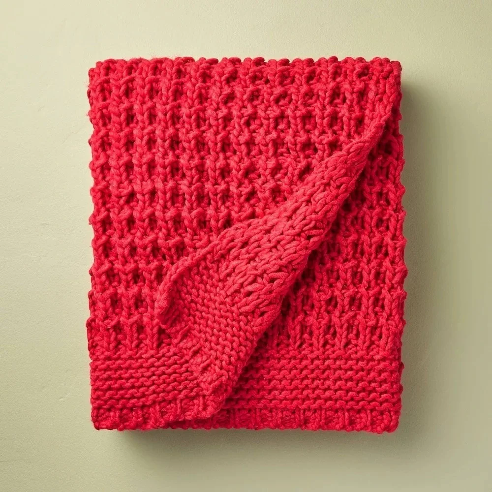 Cable Knit Throw Blanket Red - Hearth & Hand Magnolia, Target Christmas 2024